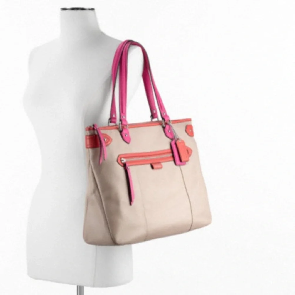 Coach | Daisy Spectator Leather Emma Tote ~ Silver Sand Multicolor NWT